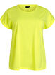 T-shirt van katoen in neon kleur, Geel, Packshot image number 0