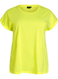 T-shirt van katoen in neon kleur, Geel