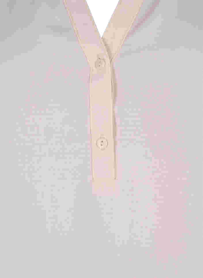 Top met lange mouwen en v-halslijn, Warm Off-white, Packshot image number 2