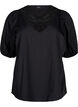 Blouse met korte mouwen en kant detail, Black, Packshot image number 0
