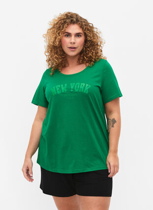 Katoenen t-shirt met tekstopdruk, Jolly Green W. New, Model image number 0