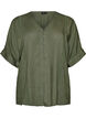 Viscose blouse met crochet detail en knopen, Groen, Packshot image number 0