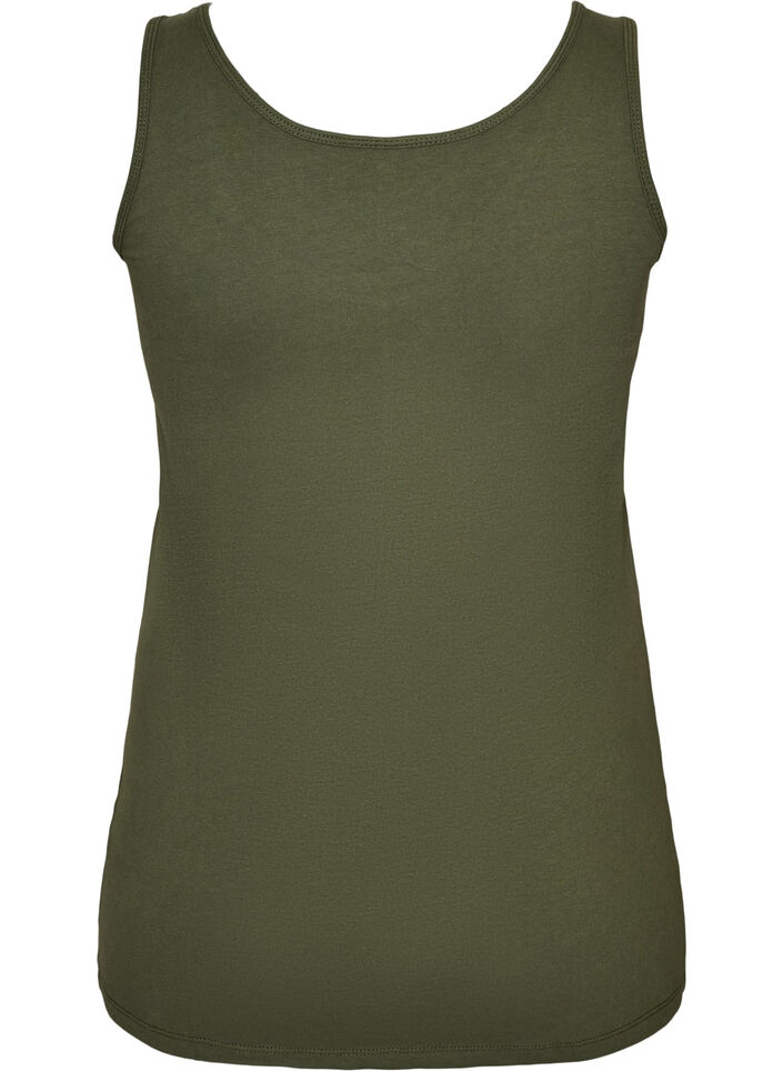 Solide kleur basis top in katoen, Groen, Packshot image number 1