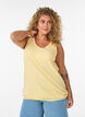 Tanktop in biologisch katoen met V-hals en knopen, Geel, Model image number 0