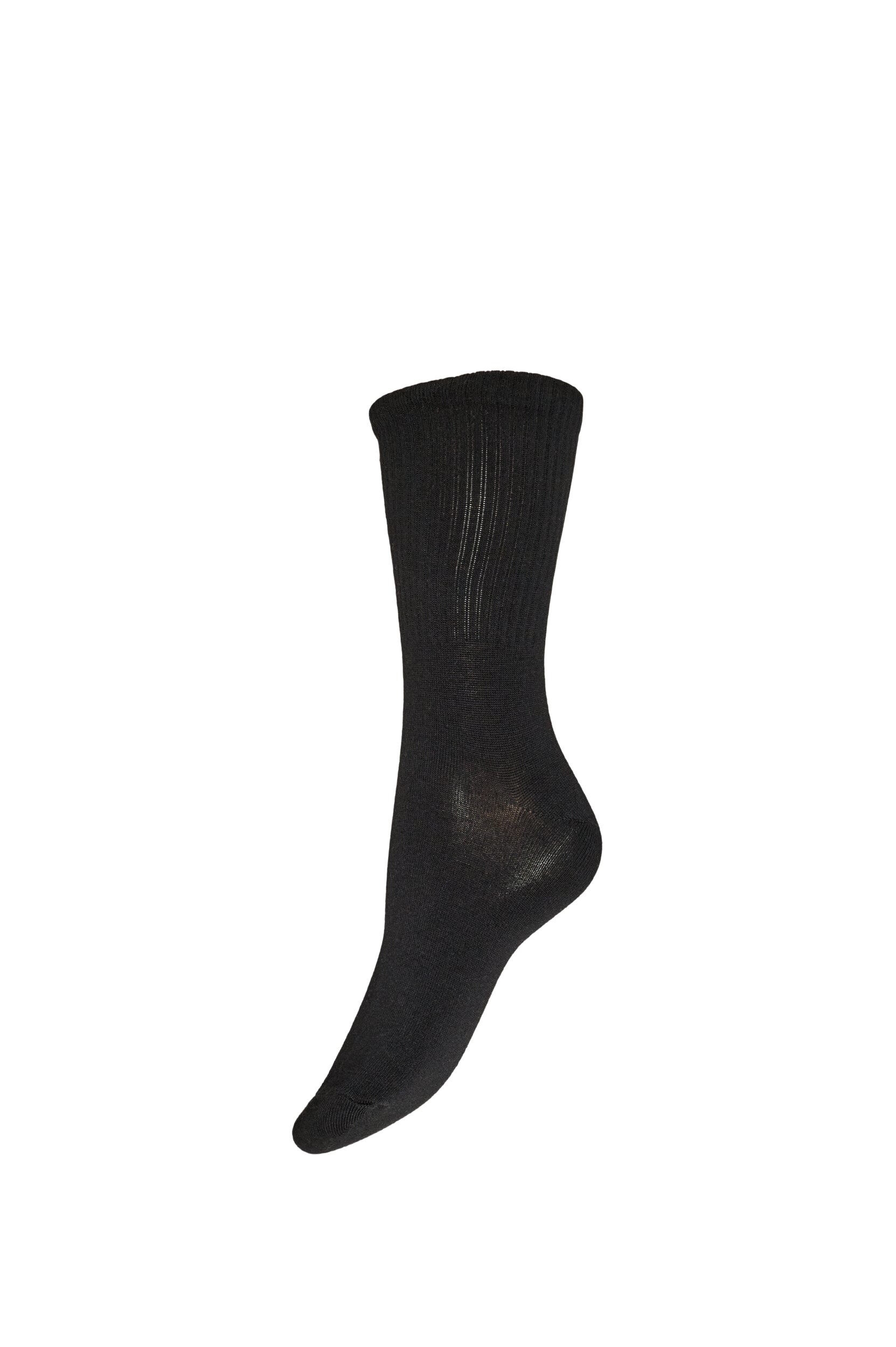 ZizziGeribde katoenen sok, Zwart, Packshot image number 0
