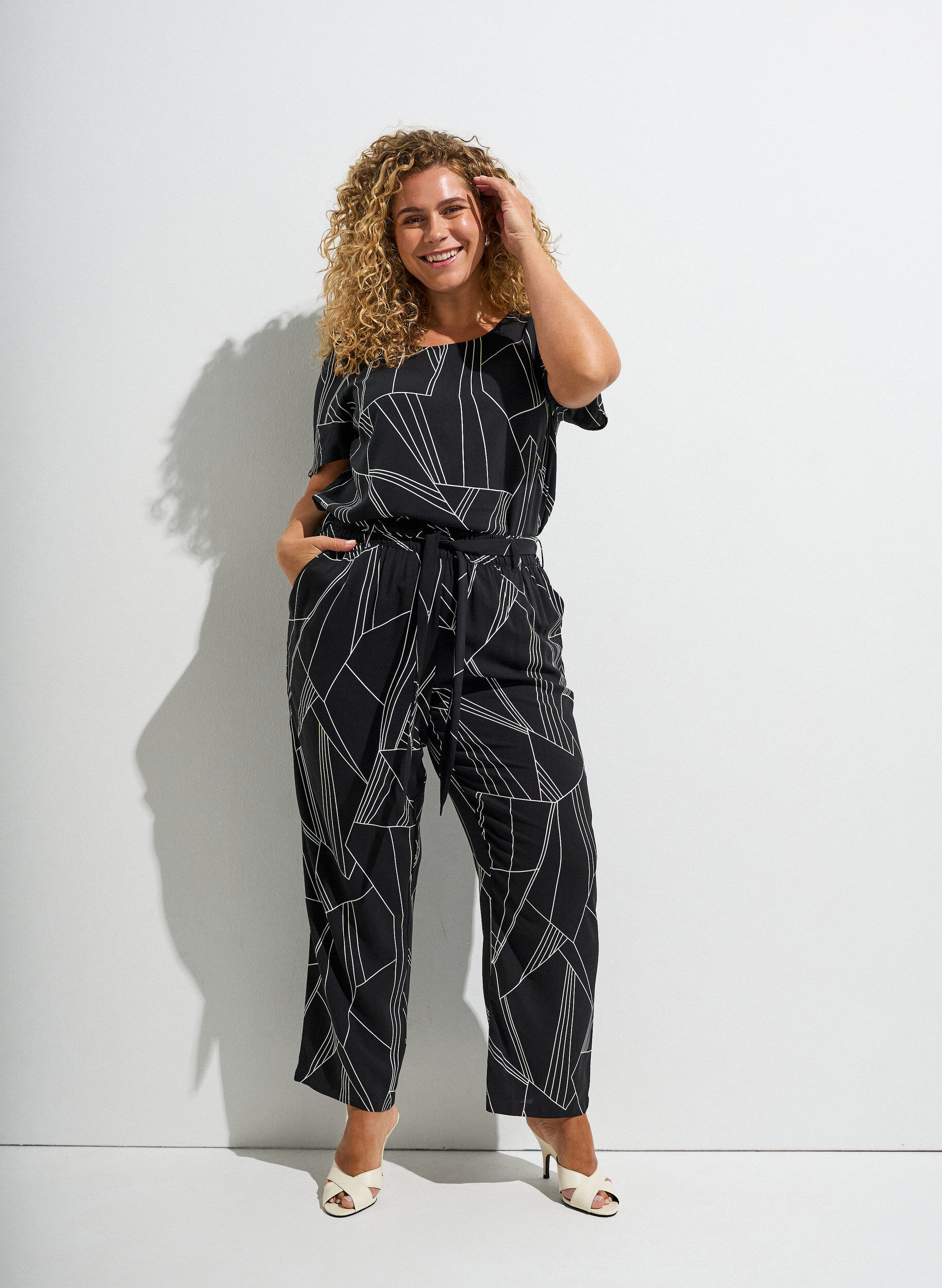 FLASH - Viscose blouse met korte mouwen en print