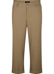 Broek met hoge taille en omslag, Petrified Oak