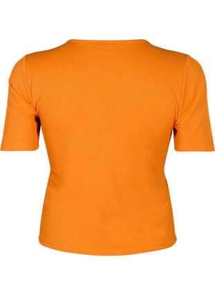 Aansluitende blouse met mesh detail, Vibrant Orange, Packshot image number 1