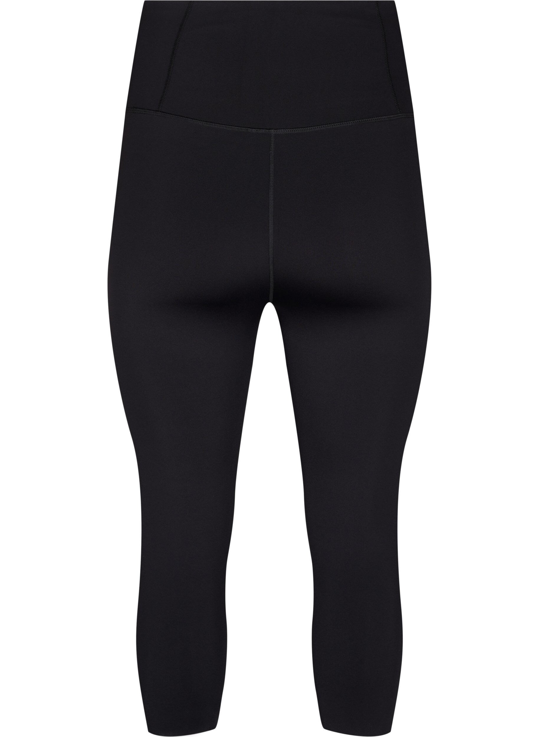 Zizzi CORE, SUPER TENSION TIGHTS - 3/4 sportlegging met zakje, Black, Packshot image number 1