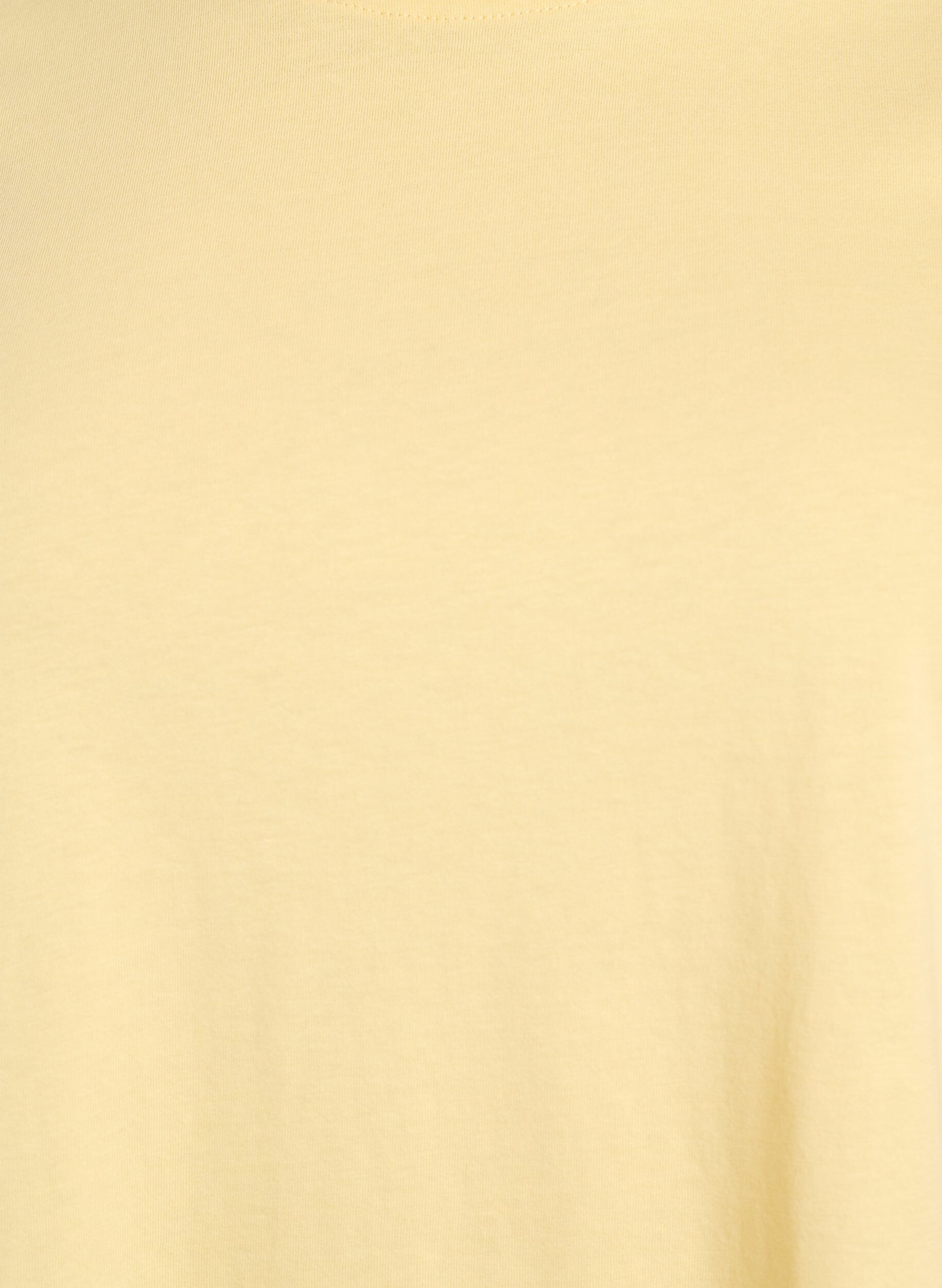 Zizzi Basic katoenen T-shirt met ronde hals, Geel, Packshot image number 2