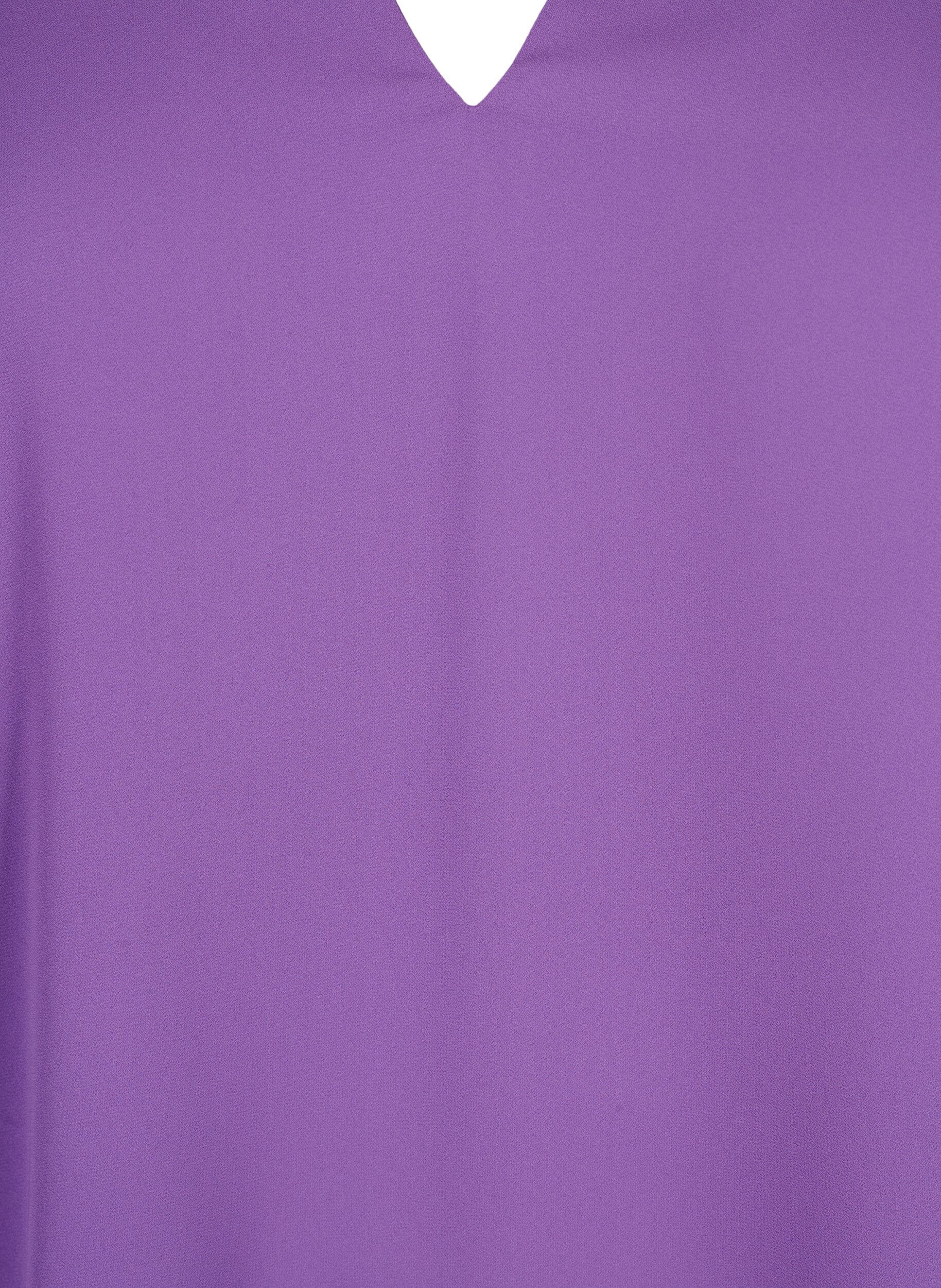 Zizzi Blouse met lange mouwen en kreukels op de rug, Pansy, Packshot image number 2