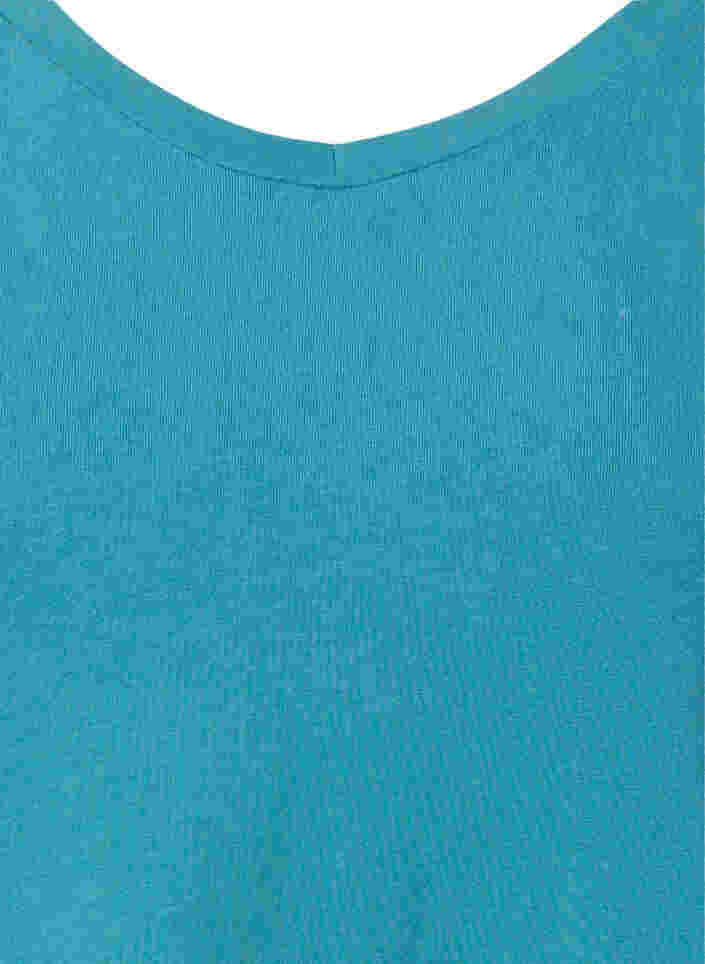 Basic t-shirt in effen kleur met katoen, Brittany Blue, Packshot image number 2