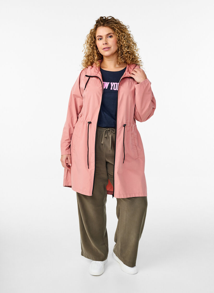 FLASH - Waterafstotende parka met capuchon, Roze, Model image number 1