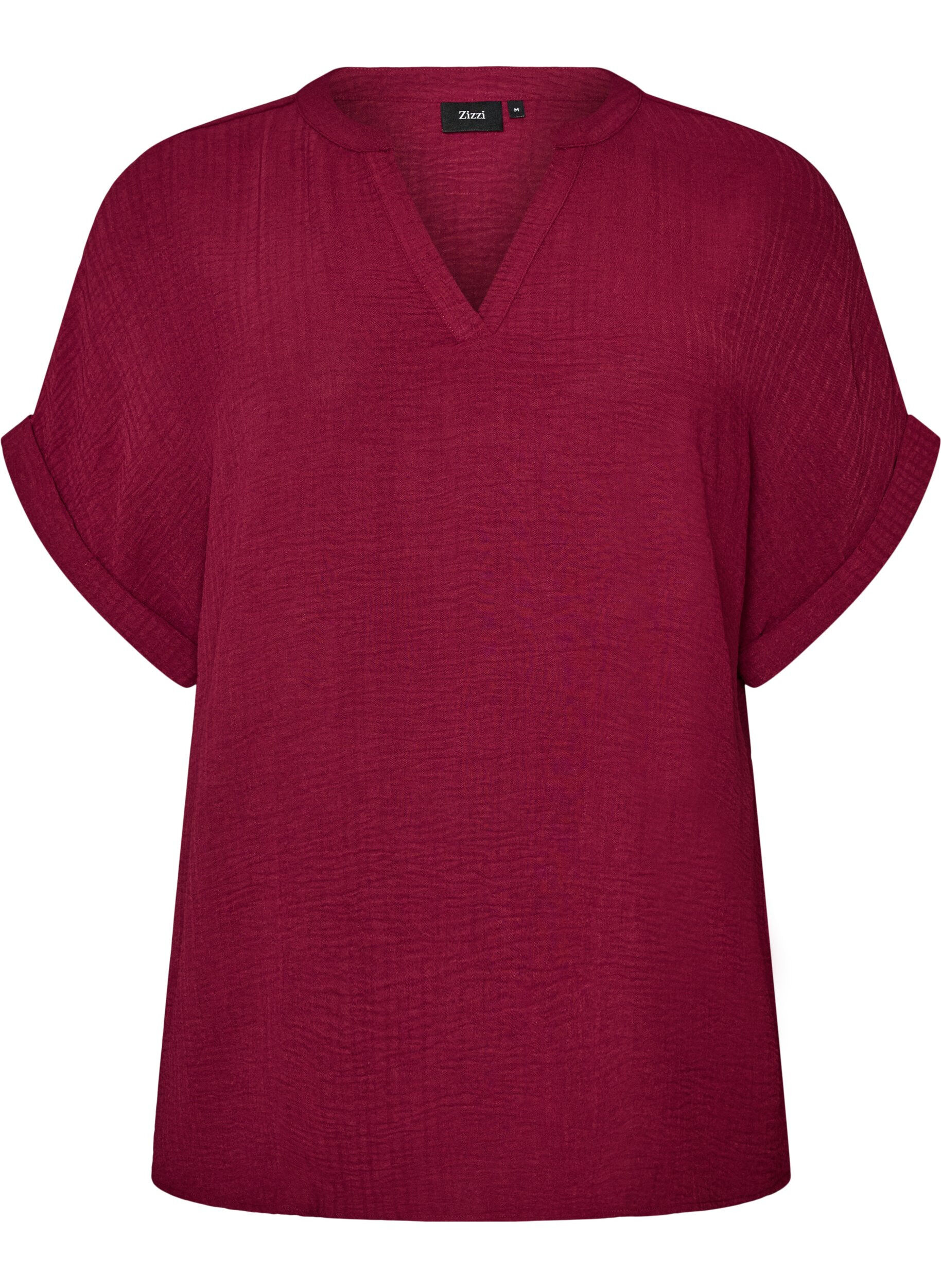 ZizziLuchtige blouse met korte mouwen, Rood, Packshot image number 0