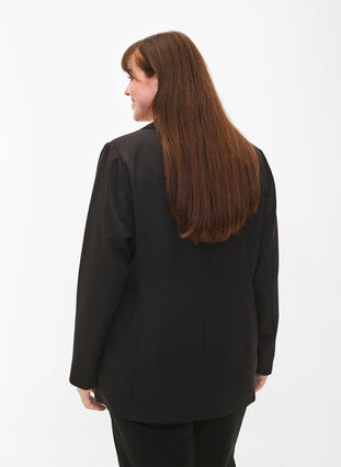 FLASH - Eenvoudige blazer met knoop, Black, Model image number 1