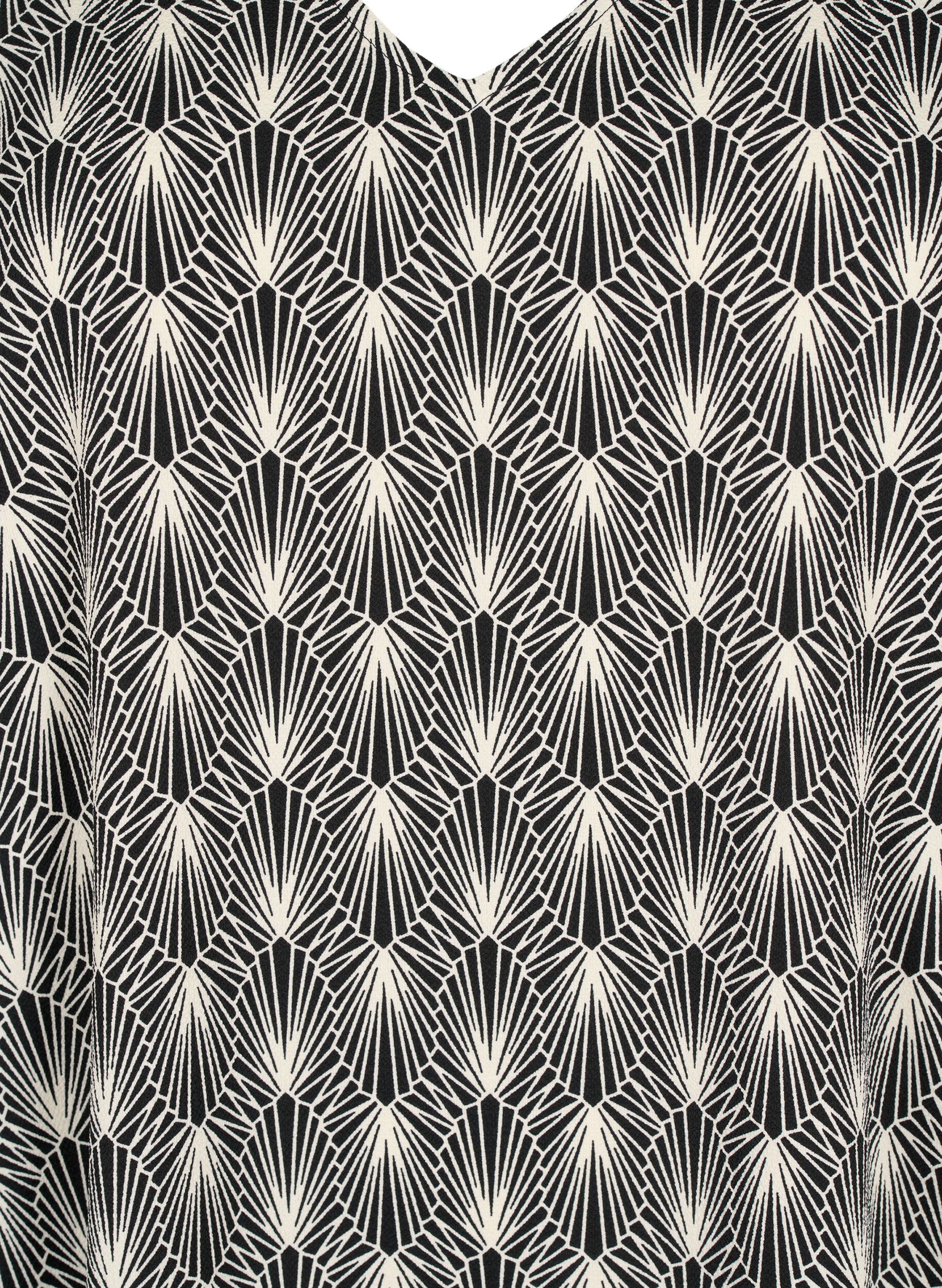 Zizzi Jurk met V-hals en print, Birch Graphic AOP, Packshot image number 2