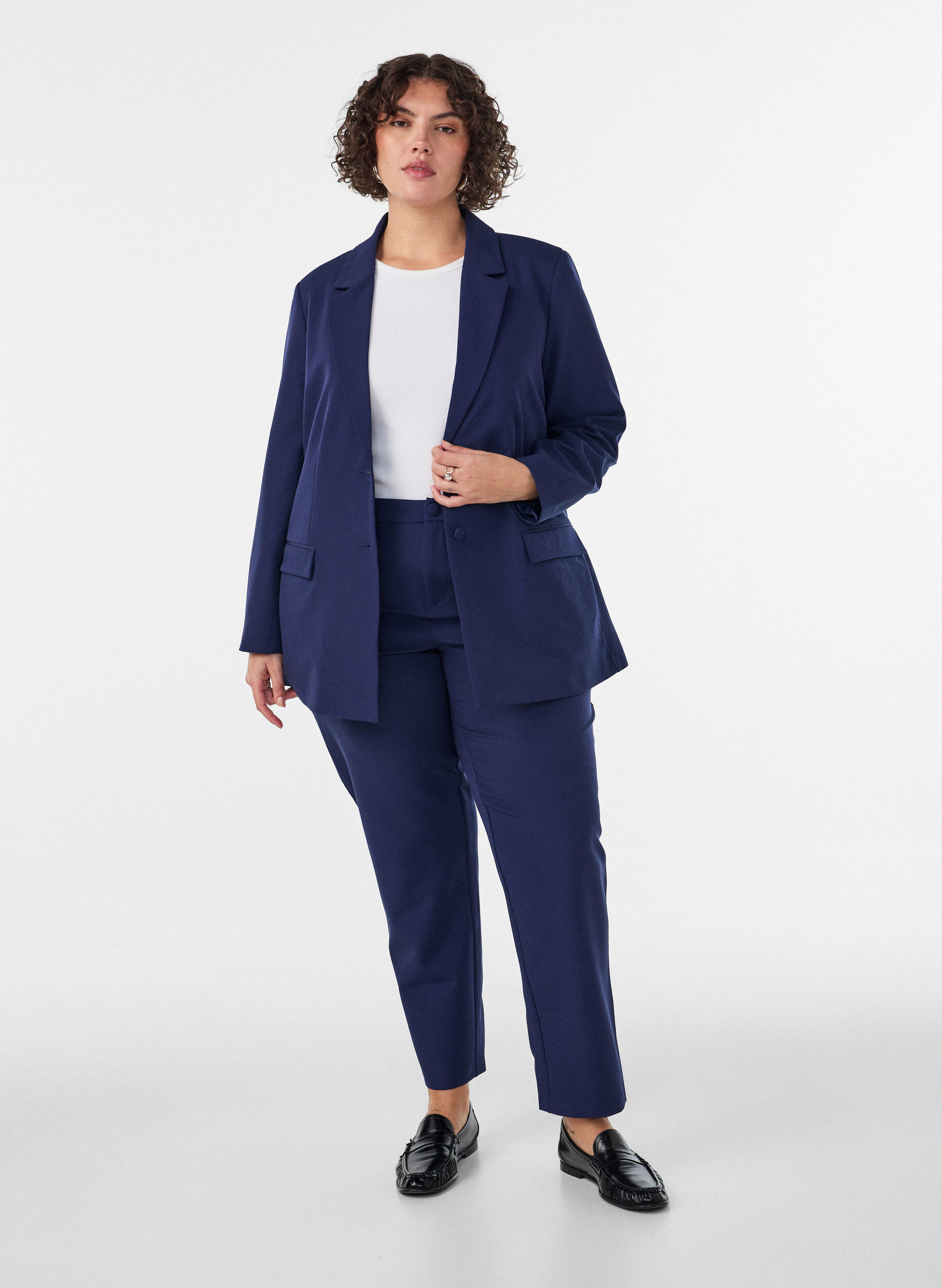 ZizziKlassieke blazer met knoopsluiting, Blauw, Model image number 1