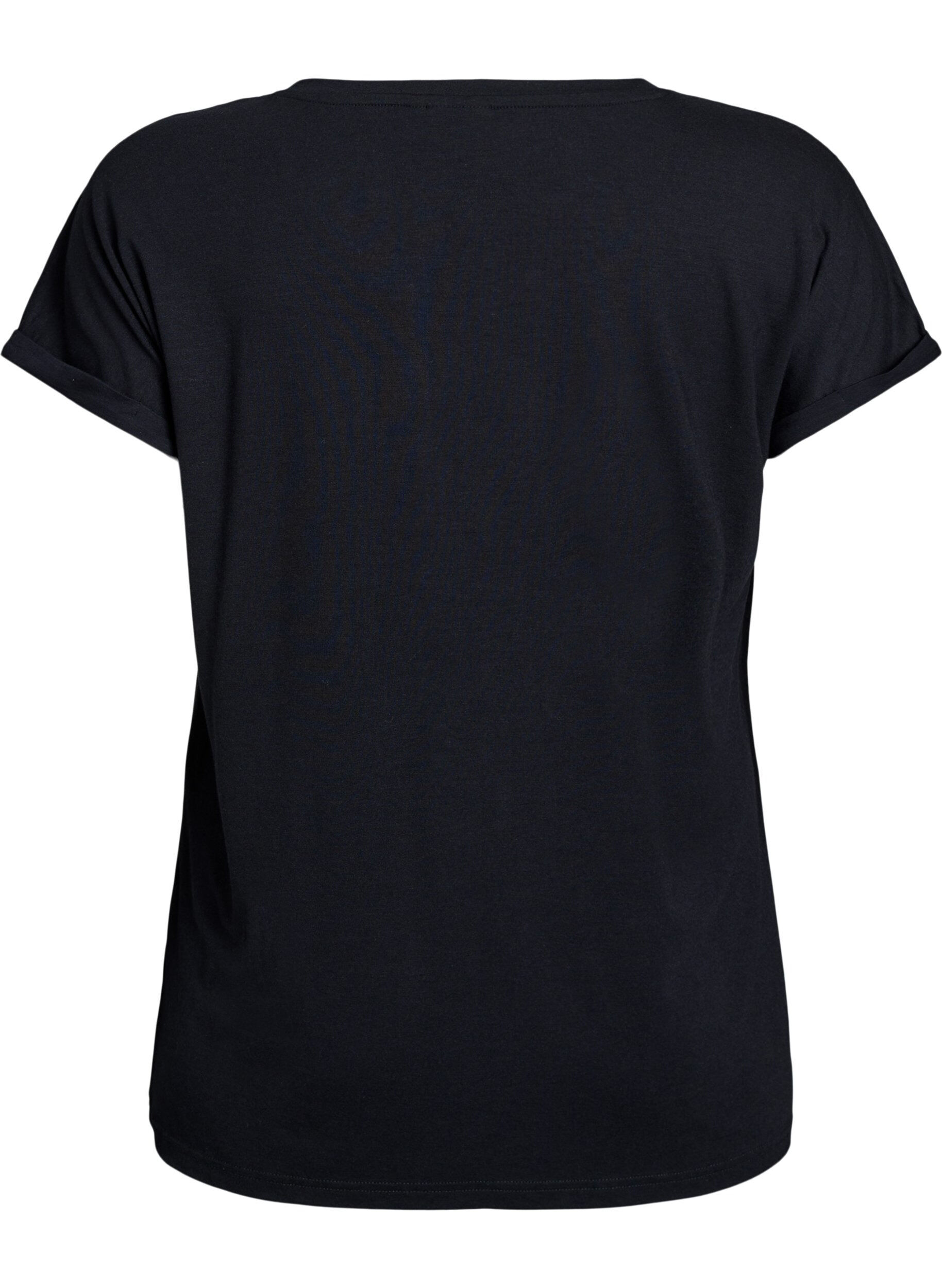 Zizzi Los T-shirt met ronde hals, Zwart, Packshot image number 1