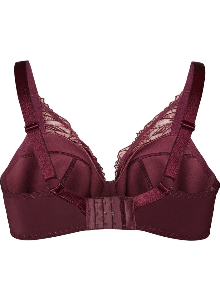 Gewatteerde kanten beha met beugel, Rood, Packshot image number 1