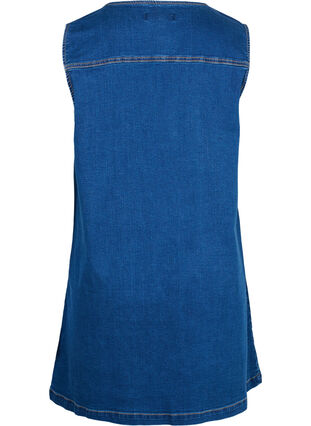 Denim spencer jurk met knopen, Dark blue denim, Packshot image number 1