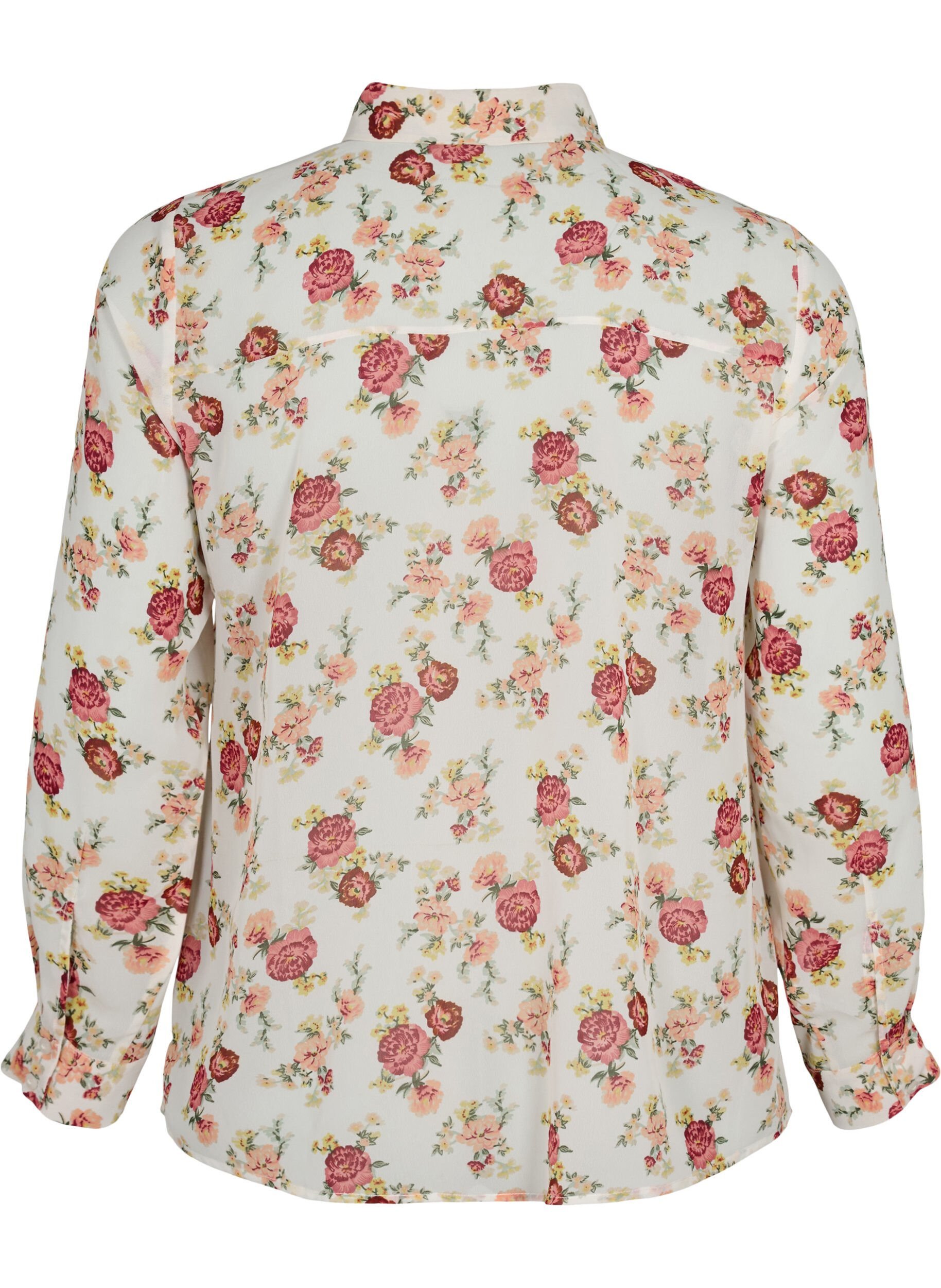 Zizzi FLASH - Shirt met lange mouwen en bloemenprint, Off White Flower, Packshot image number 1