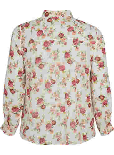 FLASH - Shirt met lange mouwen en bloemenprint, Off White Flower, Packshot image number 1