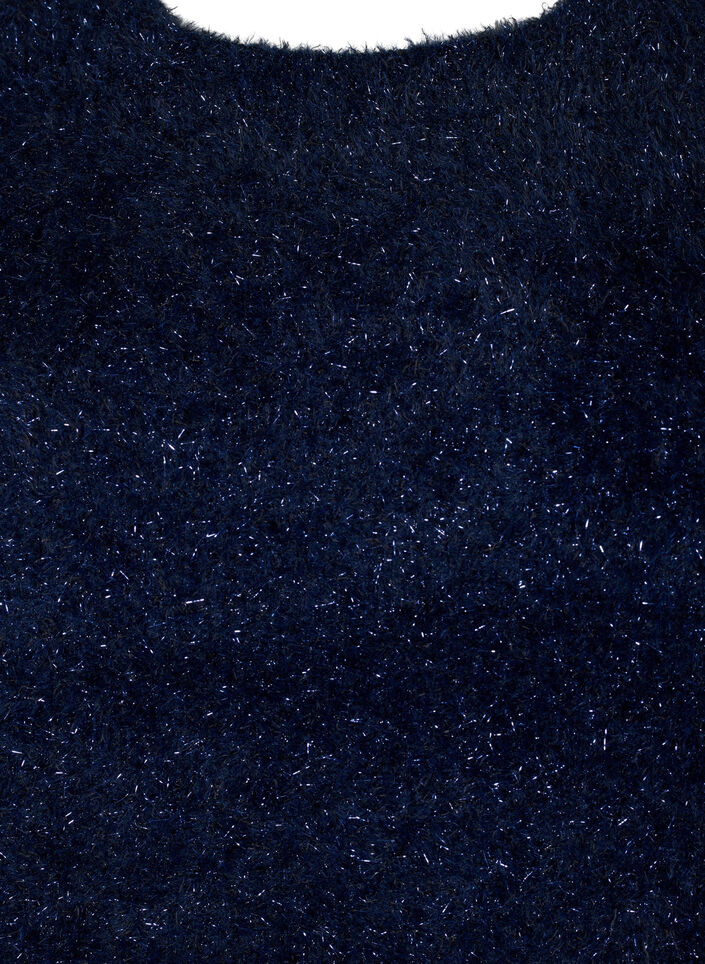 Gebreide blouse met glitterdraad, Blauw, Packshot image number 2