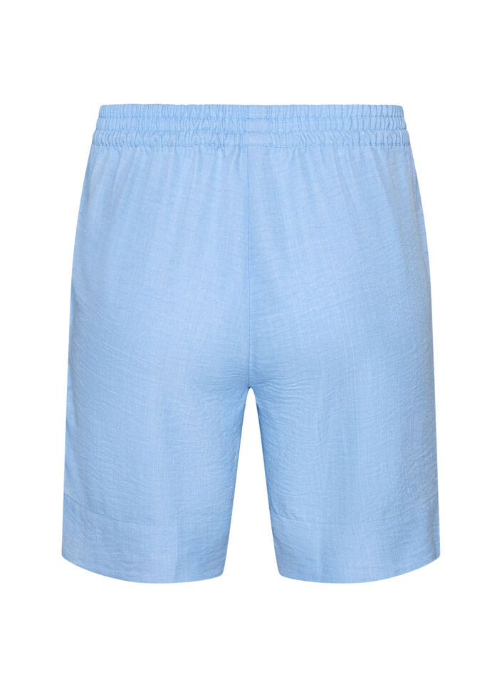 Korte broek met zakken en hoge taille, Blauw, Packshot image number 1