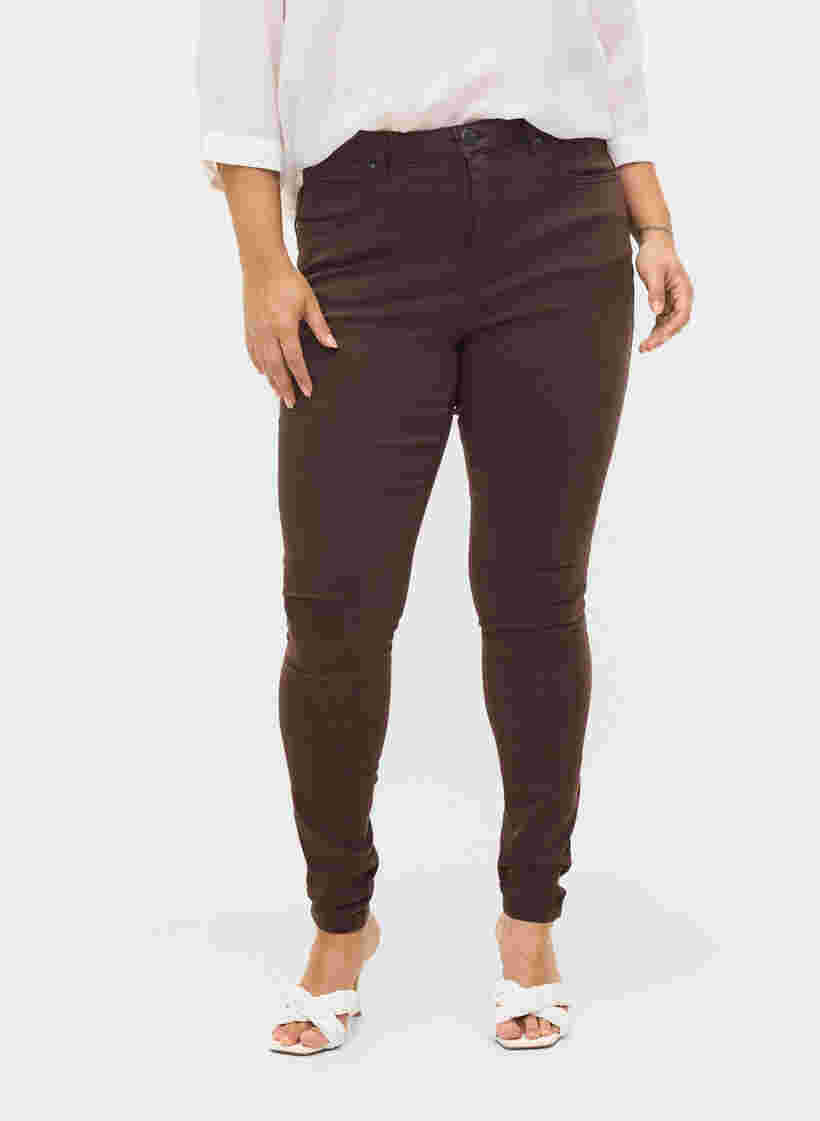 Super slim Amy jeans met hoge taille, Molé, Model image number 2
