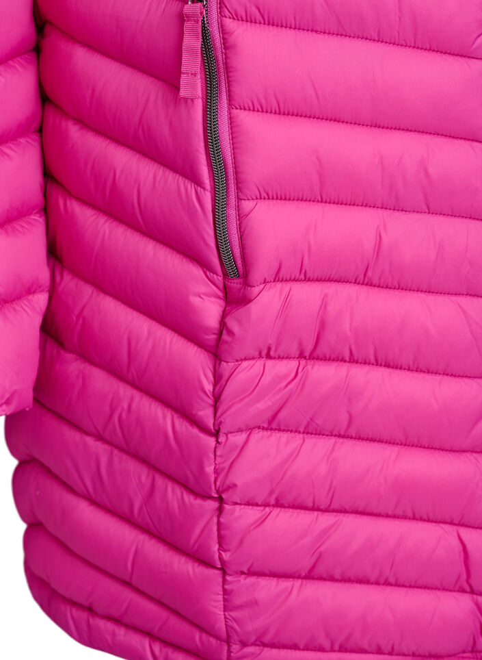 Lichtgewicht jas met zakken en een afneembare capuchon, Roze, Packshot image number 3