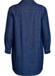 Korte denim jurk met een V-hals en kraag, Blauw, Packshot image number 1