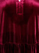 Veloursjurk met lange mouwen en een ruchekraag, Rood, Packshot image number 2