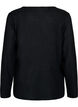 Jersey wikkelblouse met een striksluiting, Zwart, Packshot image number 1