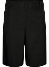 Losse Bermuda-shorts met hoge taille, Zwart