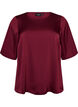 Satijnen blouse met ellebooglange mouwen, Rood, Packshot image number 0