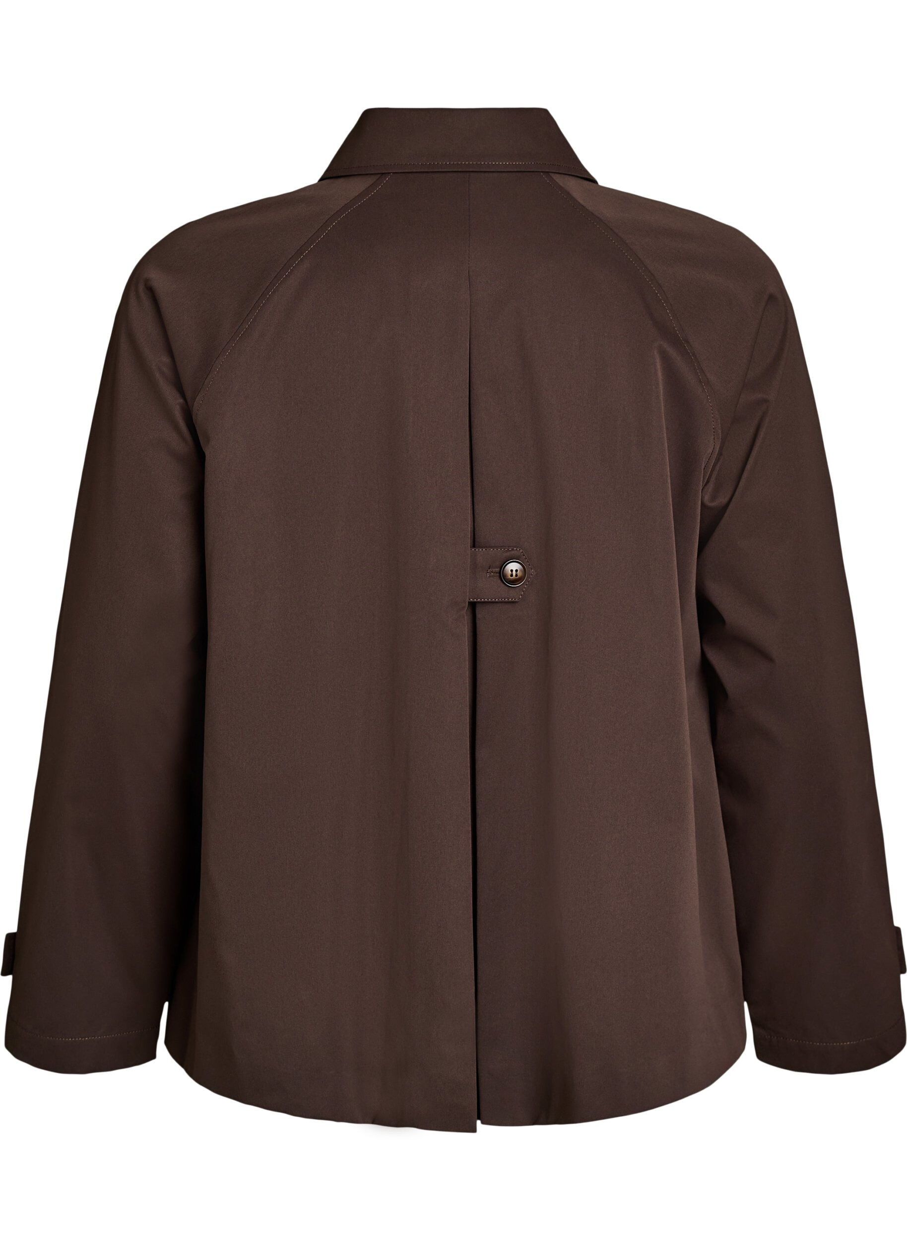 Zizzi Korte trenchcoat met kraag en raglanmouwen, Bruin, Packshot image number 1