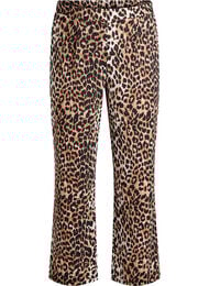 Luipaardprint broek met straight-fit, Bruin