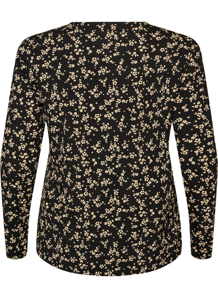 Blouse met lange mouwen, Zwart, Packshot image number 1