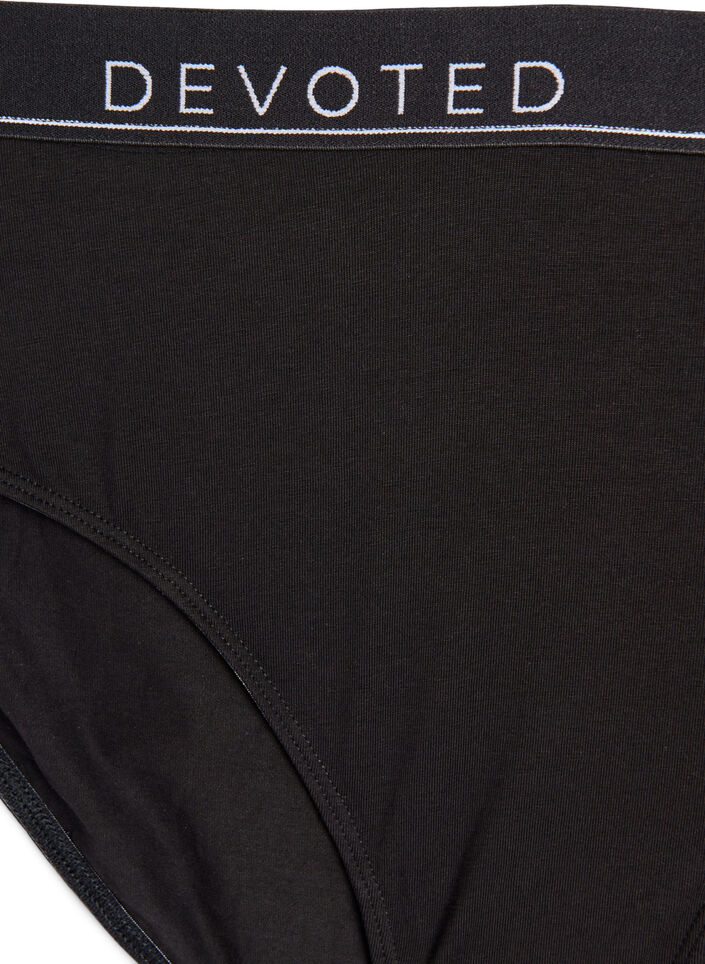 Katoenen onderbroek met normale taille, Zwart, Packshot image number 2