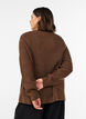 Gebreide blouse met ribstructuur en knoopdetails, Bruin, Model image number 2
