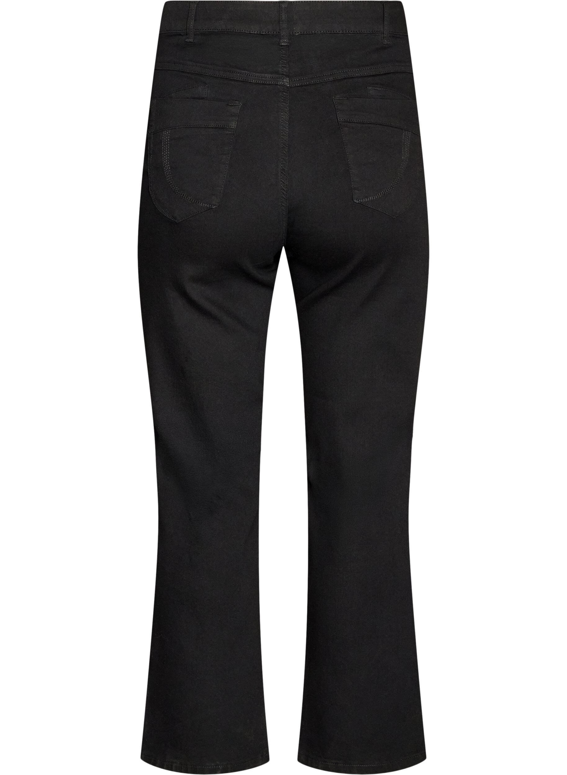 ZizziGemma jeans met regular fit en hoge taille, Zwart, Packshot image number 1