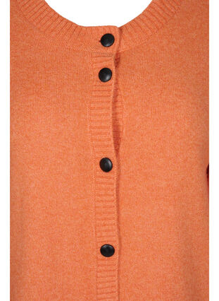 Kort gebreid vest met contrasterende knopen, Mandarin Orange Mel, Packshot image number 2