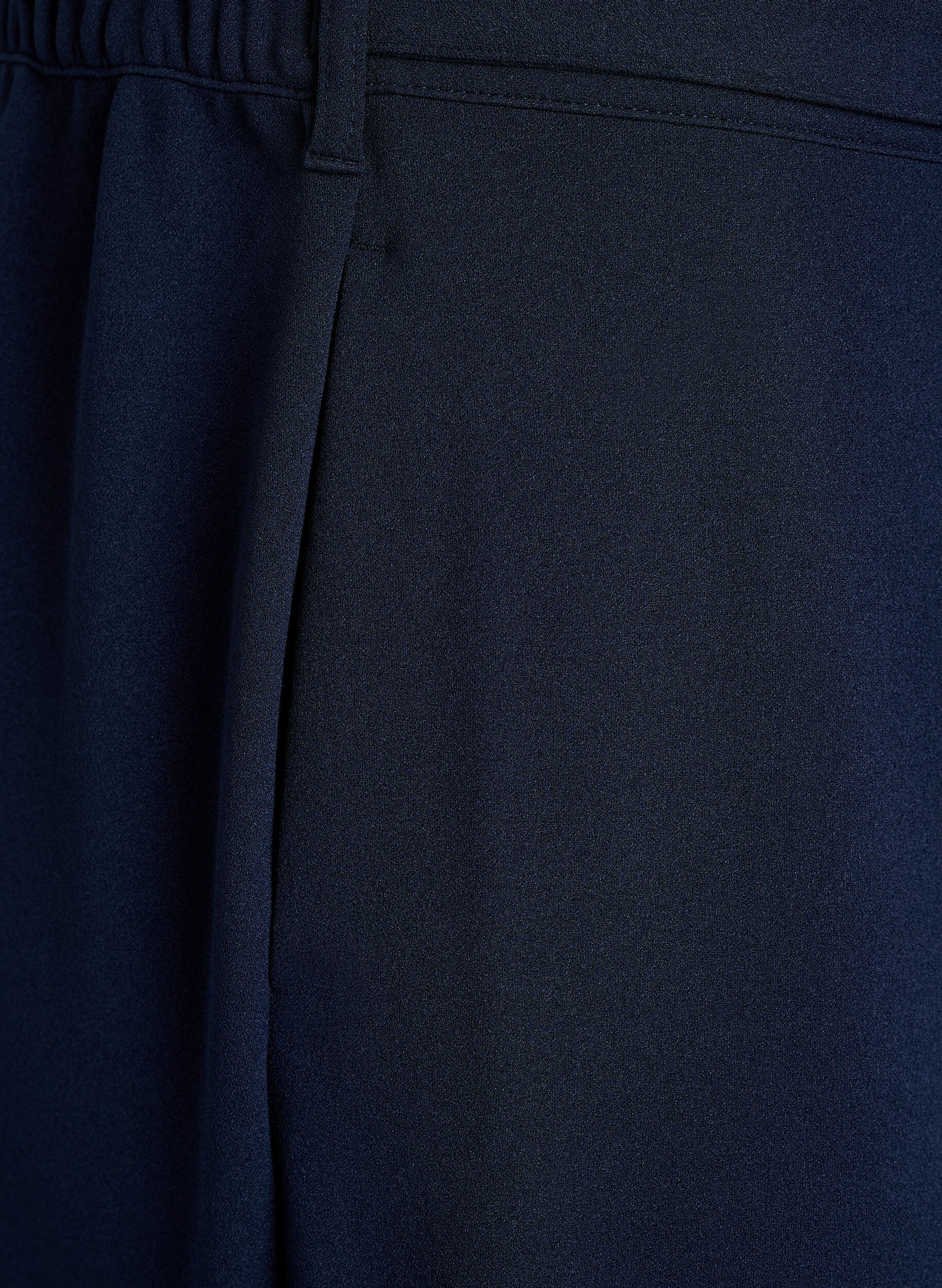 Zizzi High-waisted broek met riemdetail en gouden gesp, Blauw, Packshot image number 3