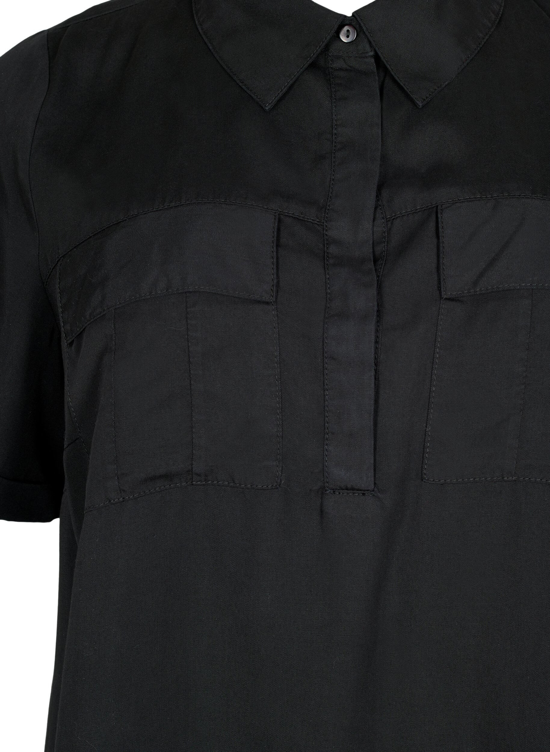 Zizzi Tuniek met korte mouwen van lyocell (TENCEL&trade;), Black, Packshot image number 2