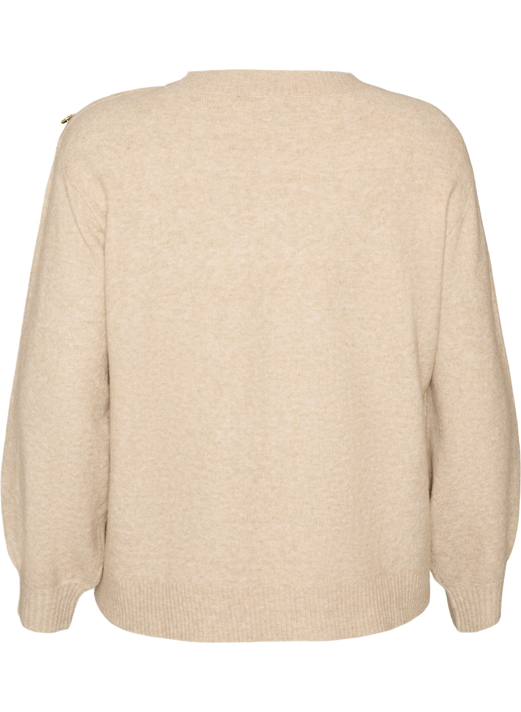 ZizziBreisel blouse met knoopdetail, Beige, Packshot image number 1