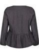 Peplum blouse van denim met striksluiting, Grijs, Packshot image number 1