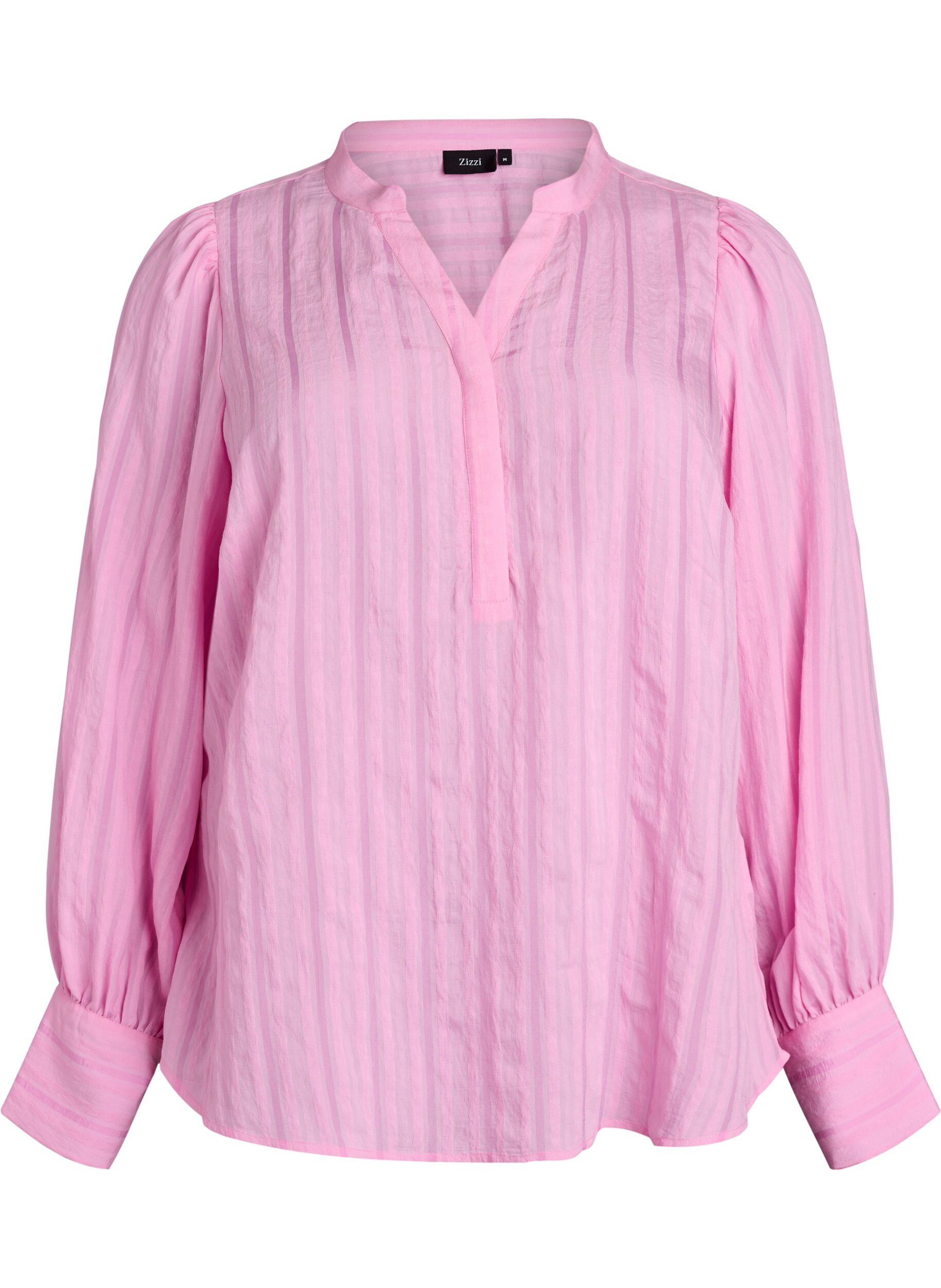 Zizzi Blouse met verticale strepen, Roze, Packshot image number 0