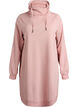 Kort sweatshirt jurk met hoge kraag en zakken, Rood, Packshot image number 0