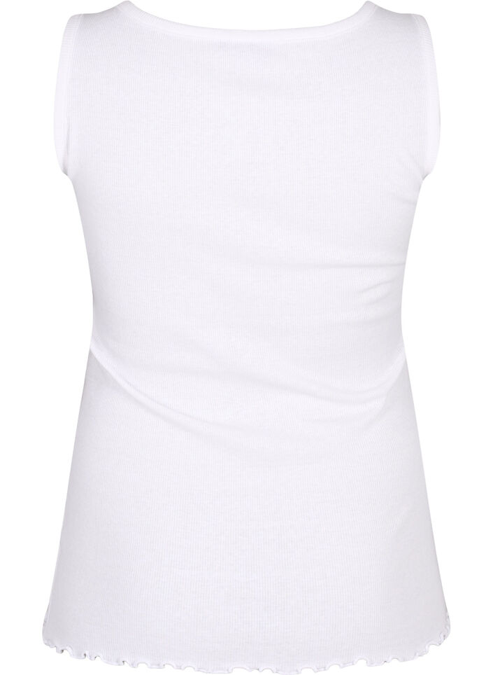 Ribtanktop met knopen, Bright White, Packshot image number 1