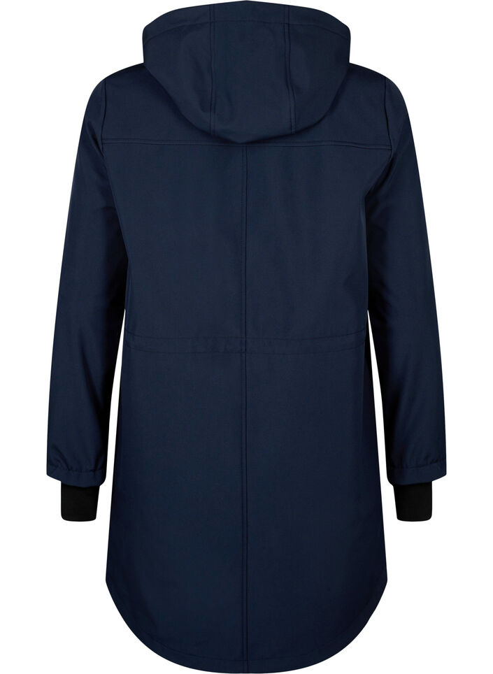 Softshell jack met afneembare capuchon, Blauw, Packshot image number 1